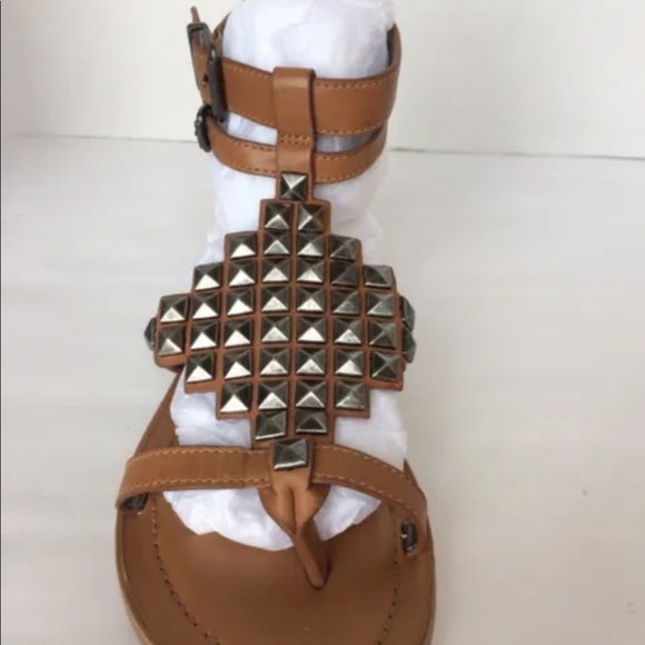 New Circus Sam Edelman Macy Gladiator Metal Antique Studs Leather Women Sandal 6 - Picture 5 of 9
